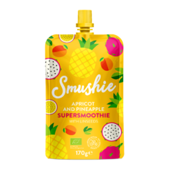SMUSHIE Organic apricot and pineapple puree with linseeds