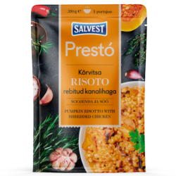 Prestó Pumpkin risotto with shredded chicken