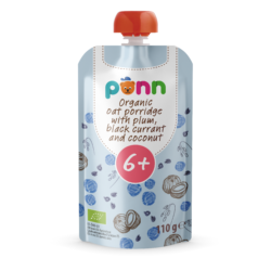 PÕNN Organic Oat porridge with plum, black currant and coconut 6+